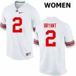 NCAA Ohio State Buckeyes Women's #2 Christian Bryant White Nike Football College Jersey VTS5645TH